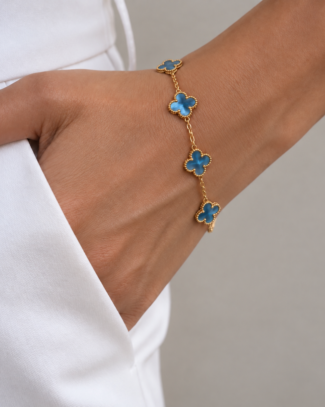 Bracelet Trèfle Nacré | Acier Inoxydable