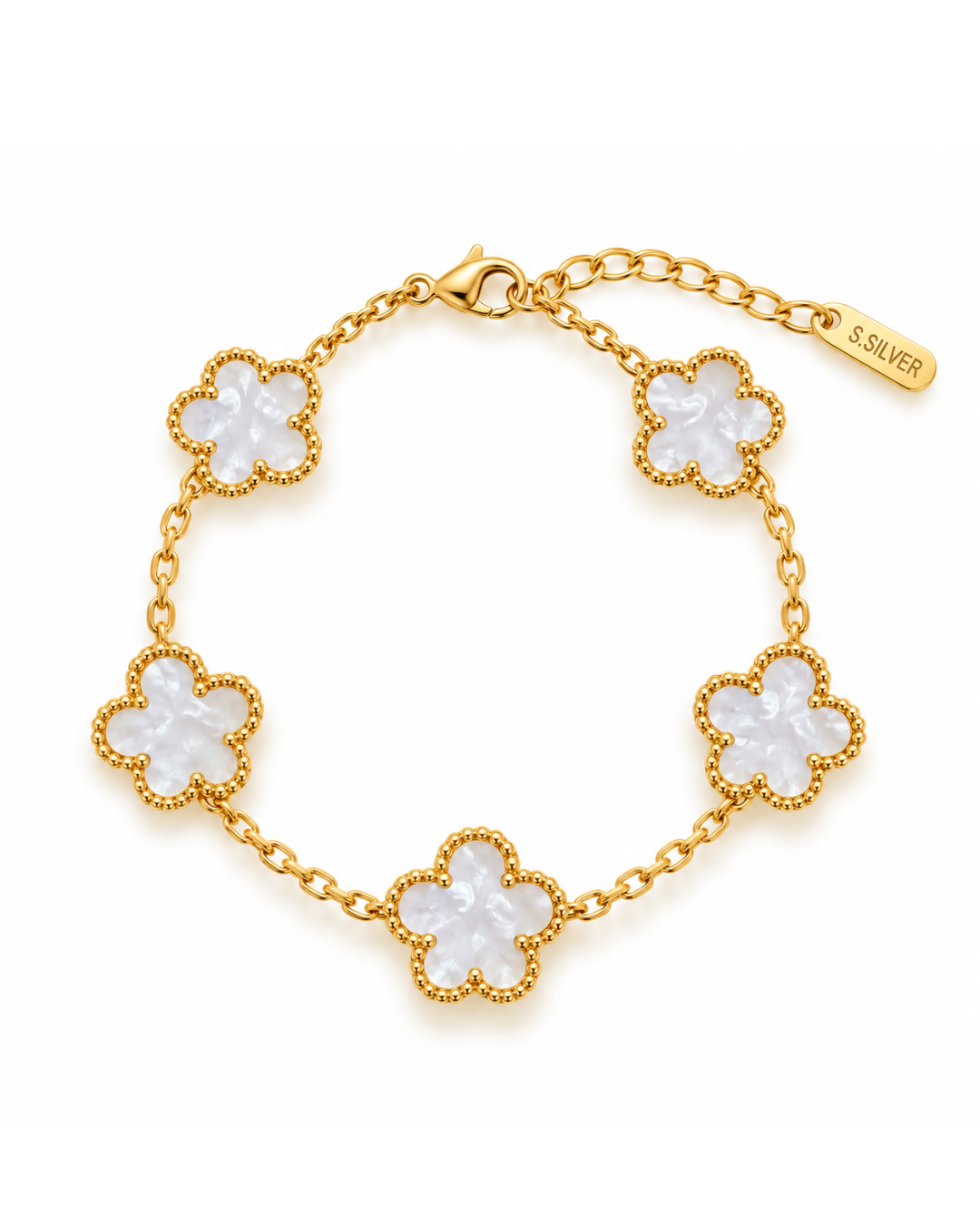 Bracelet Trèfle Nacré | Acier Inoxydable